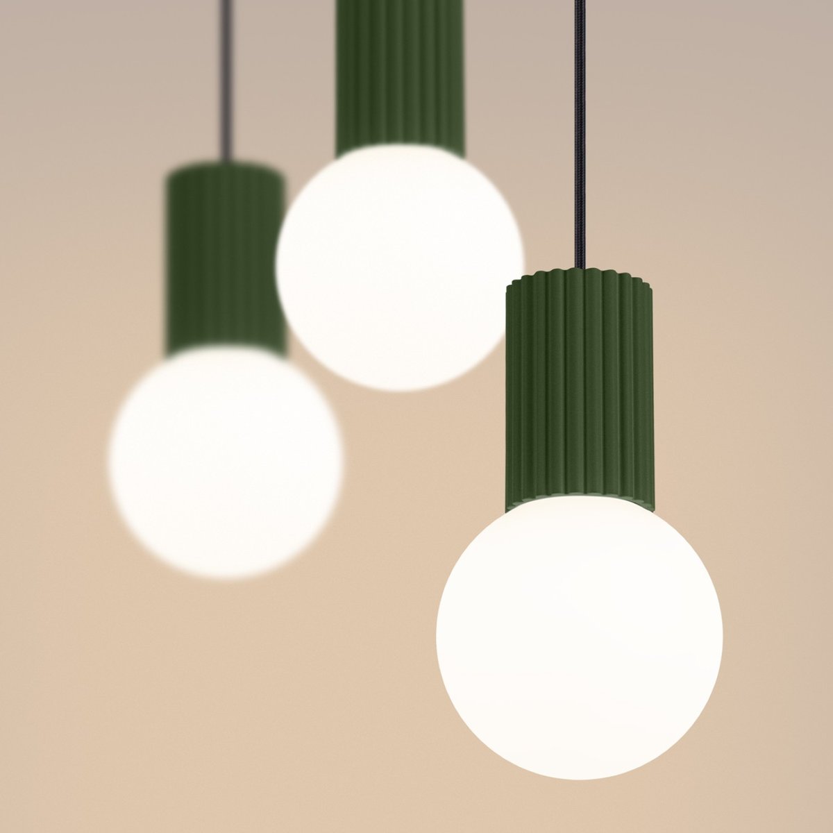 Suspension Aluminium Vert Olive G9 3 Halo vert olive, EDEN