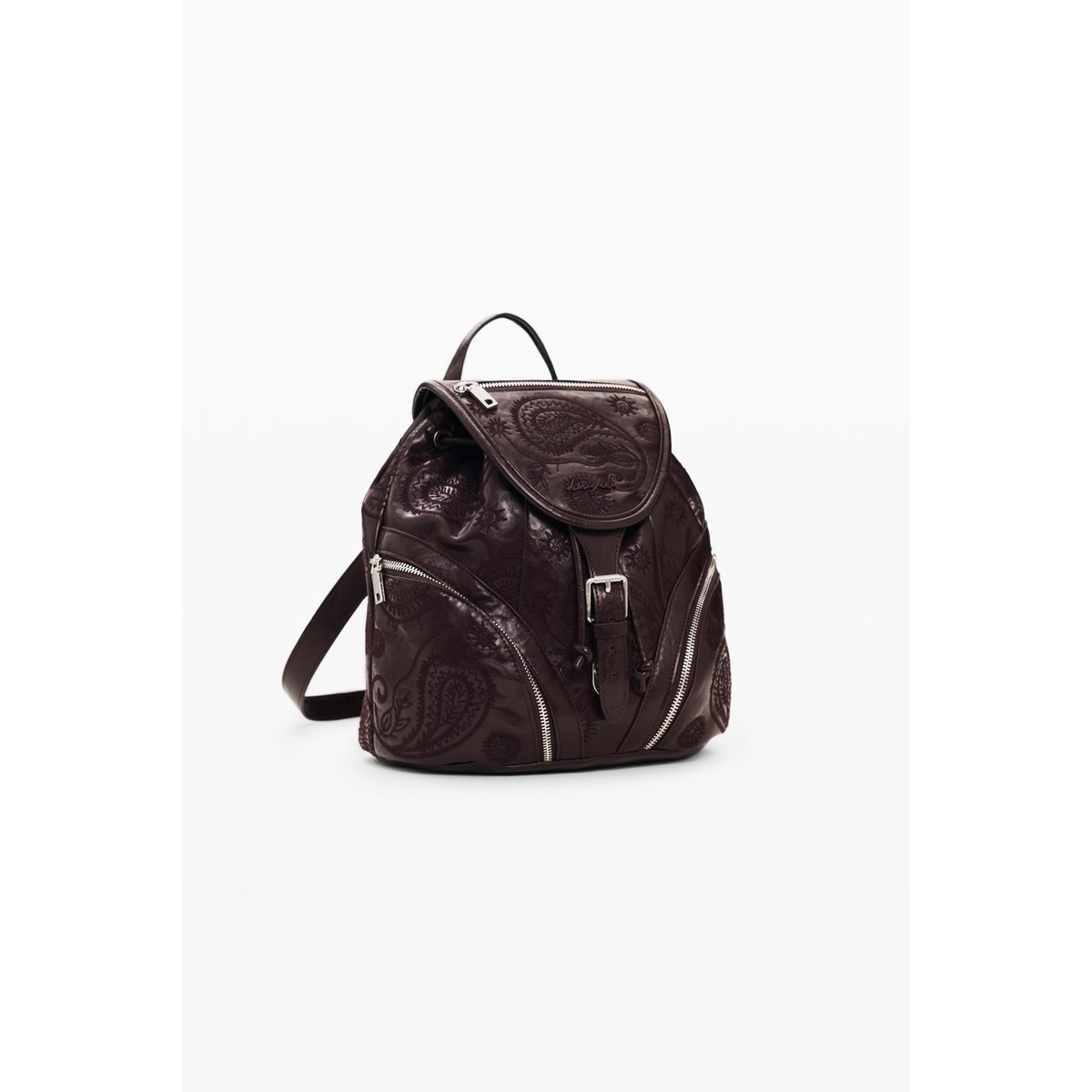 Petit sac à dos effet cuir rouge, DESIGUAL