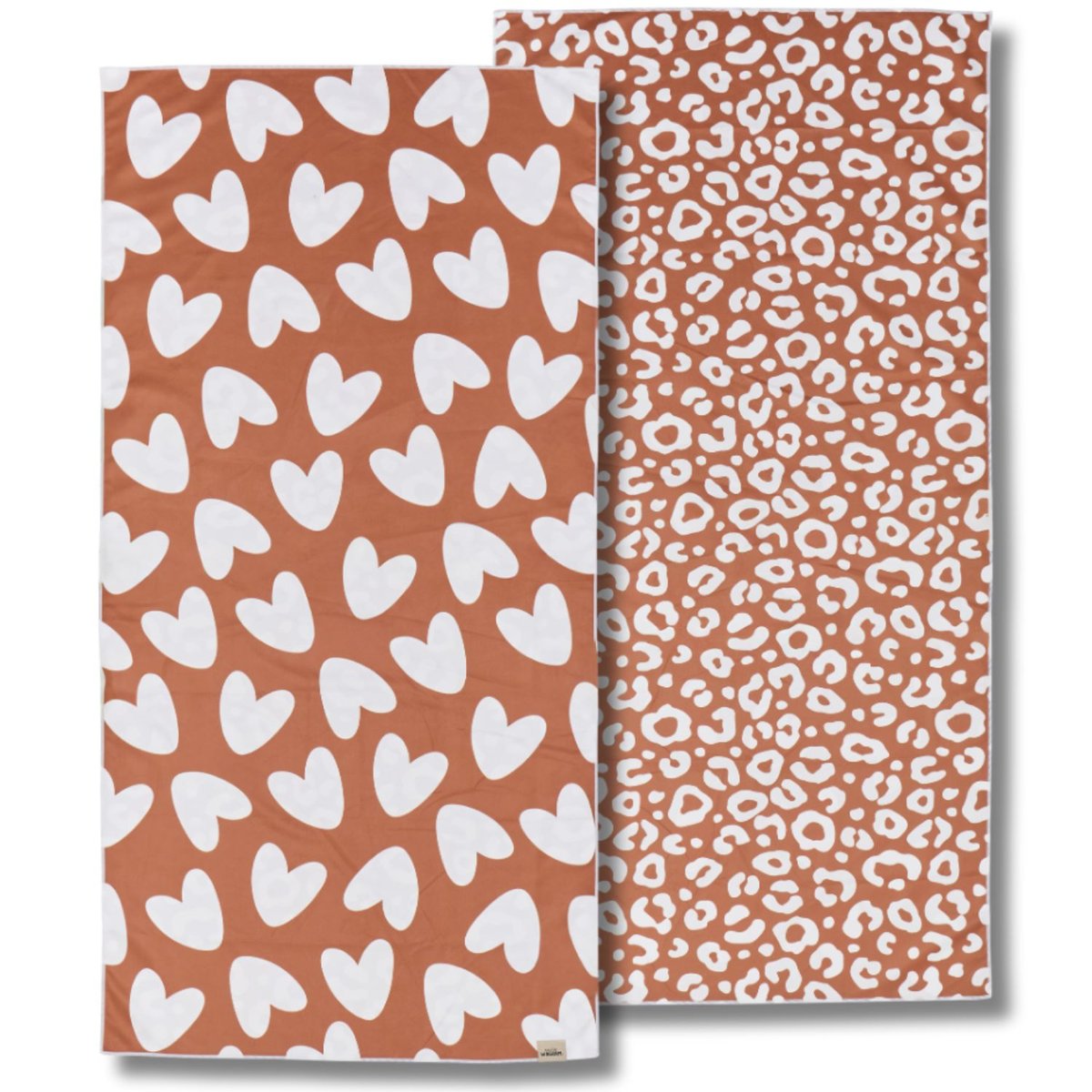 Serviette microfibre blanc, marron, ATELIER WAGRAM