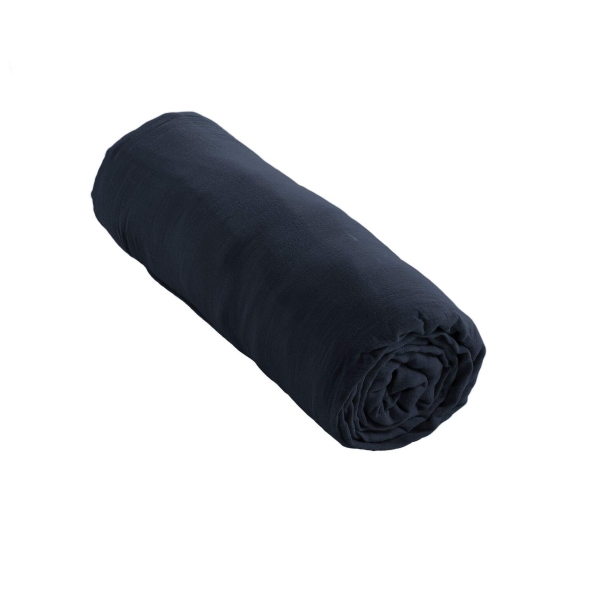 Drap housse gaze de coton bleu marine, TERRE DE NUIT