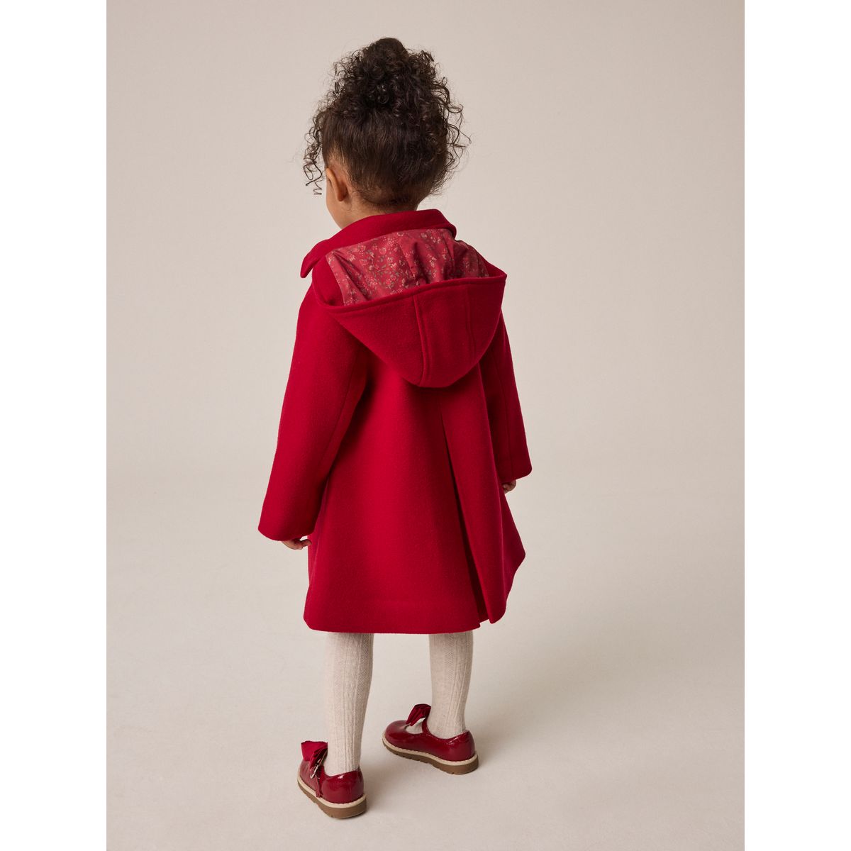 Manteau à capuche contenant de la laine rouge, NEXT