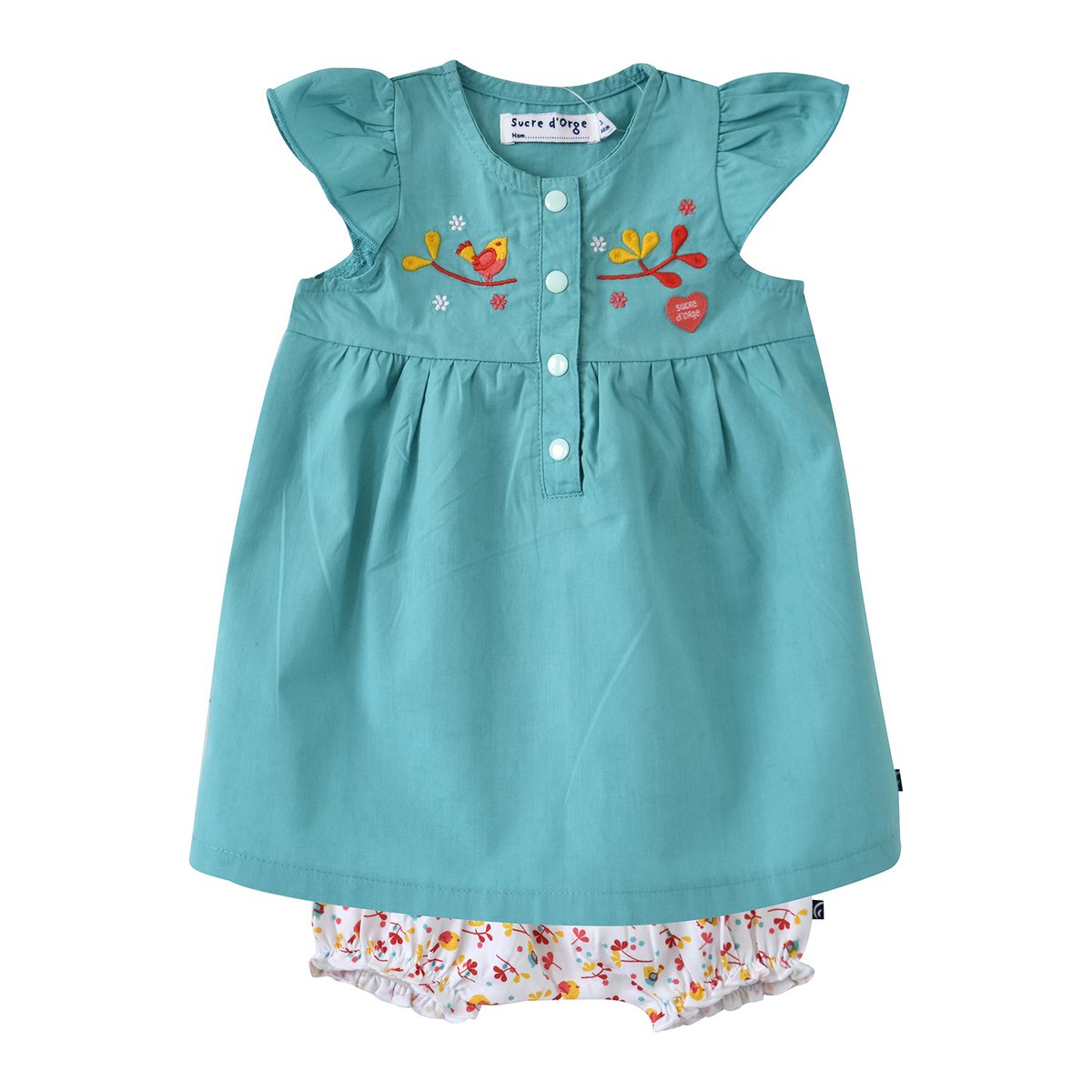 Robe + bloomer bebe elyna bleu, SUCRE D'ORGE