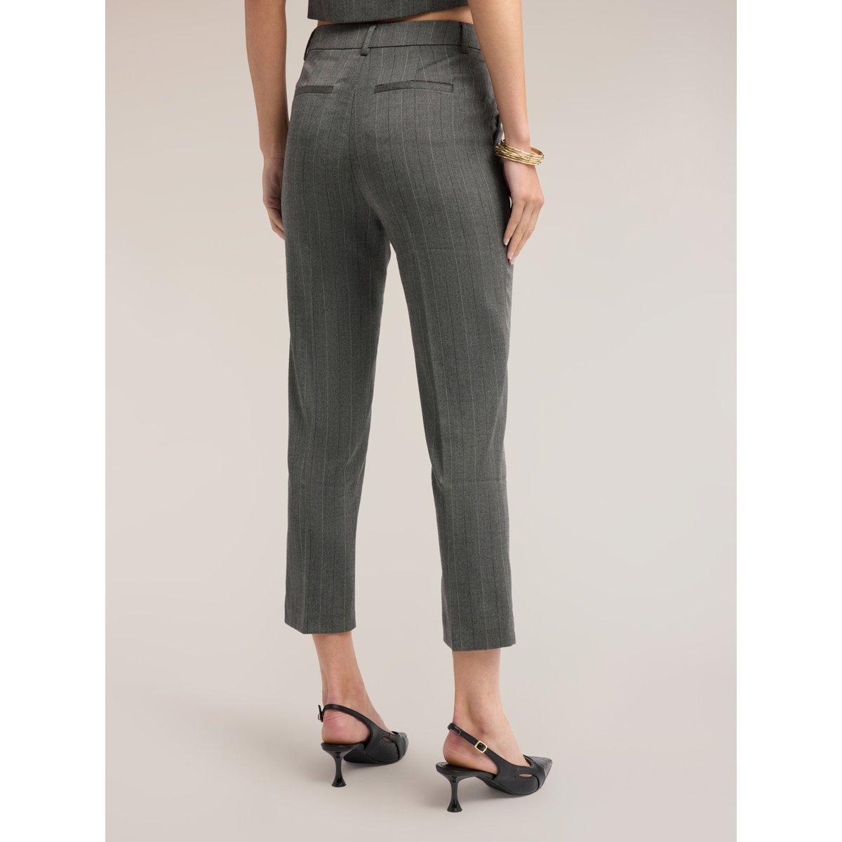 Pantalon slim à rayures gris, MOTIVI