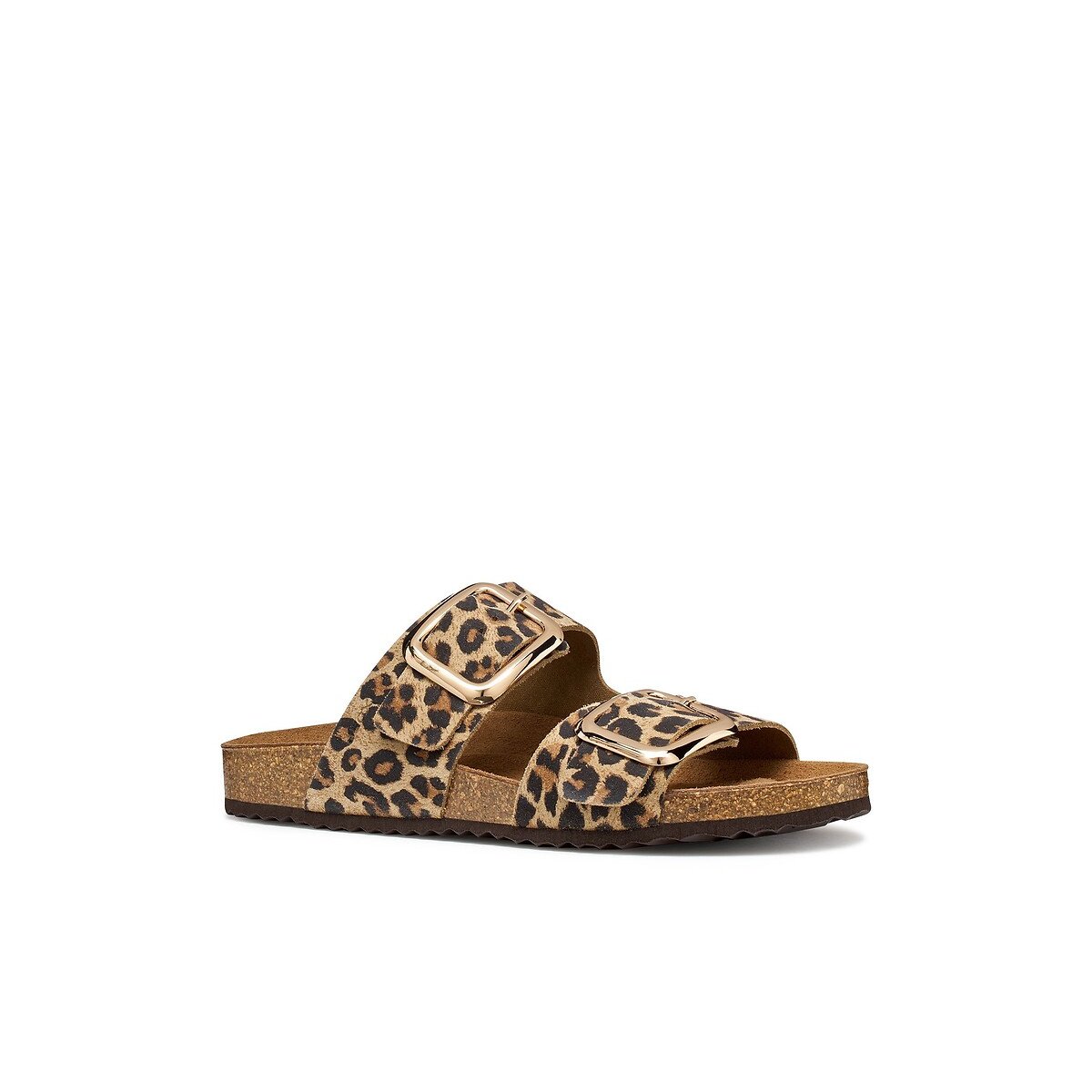 Mules Brionia à grosse boucle léopard, GEOX