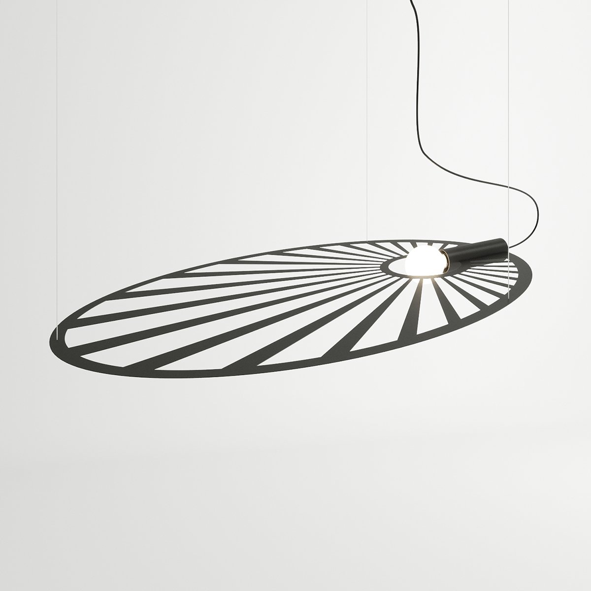 Suspension Acier Noir E27 1 Lehdet noir, EDEN