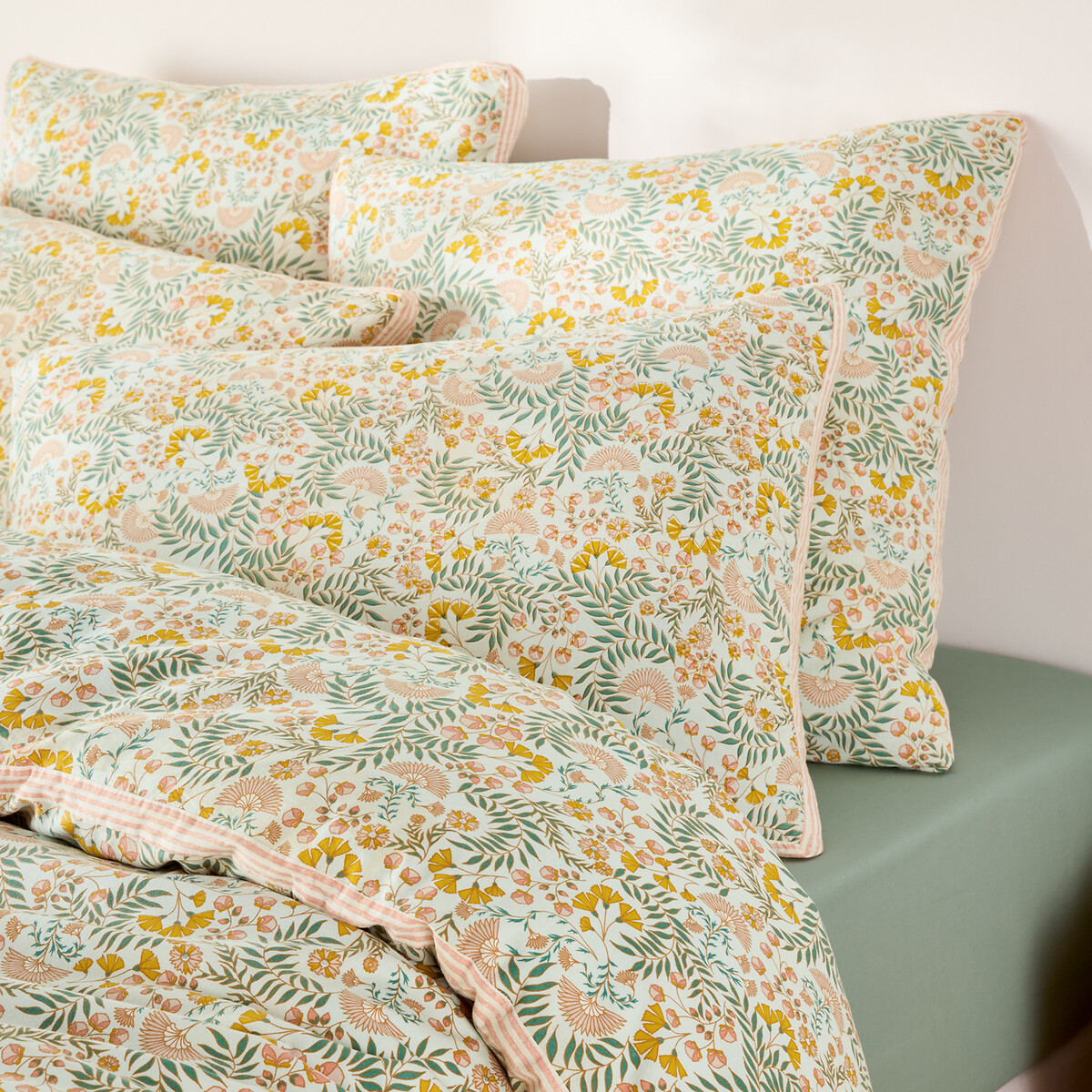 Funda de almohada de algodón lavado, Majari estampado de flores, LA REDOUTE INTERIEURS