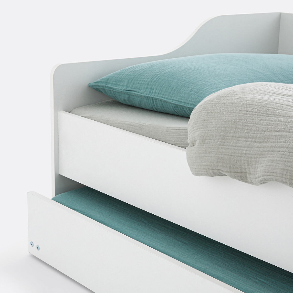 Lit banquette gigogne avec sommiers, Arrie blanc, SO'HOME