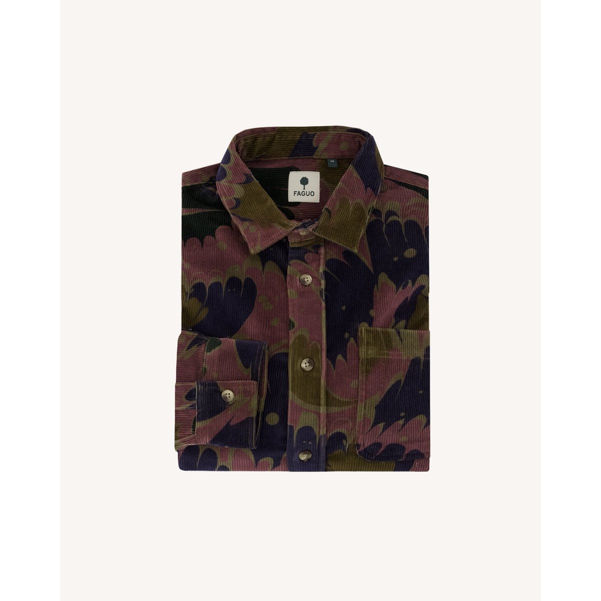 Chemise en velours côtelé bleu marine, FAGUO