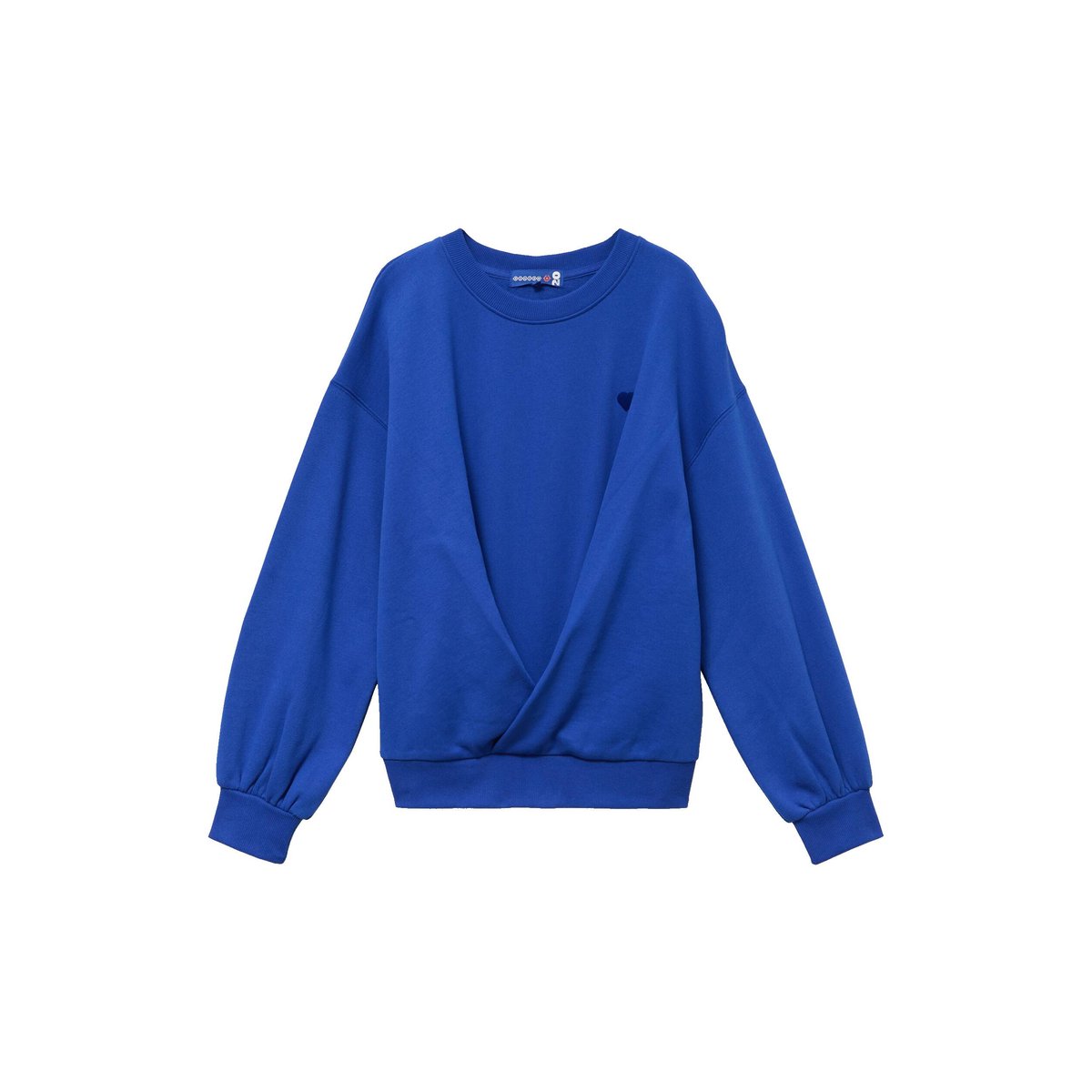 Sweat droit col rond manches longues bleu electrique, BONOBO