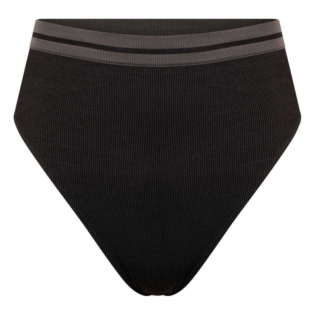 Bas de maillot de bain à taille haute motif/style rayure contrastée DON'T SWEAT IT noir, DARE 2B