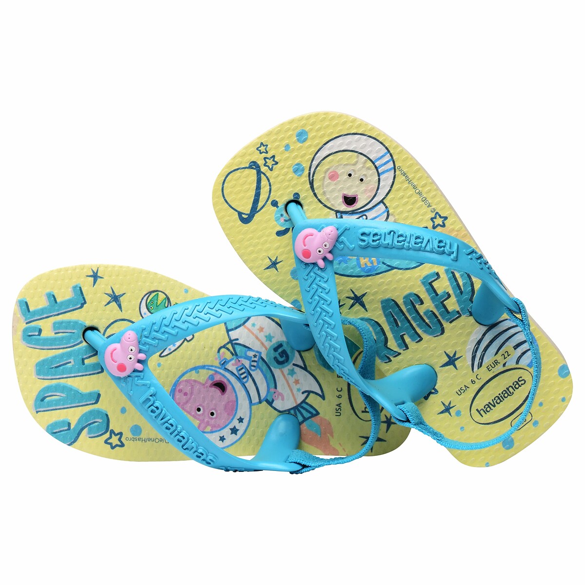 Kids Baby Peppa Pig Toe Post Sandals pale yellow, HAVAIANAS