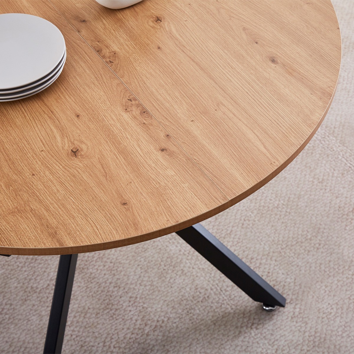 Table à manger extensible effet bois 4/6 personnes - MARIUS bois, HOMIFAB