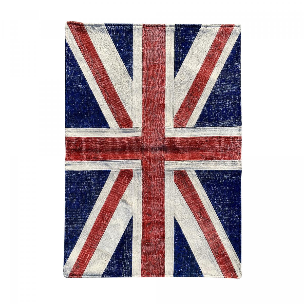 Tapis salon et chambre fait main en laine motif géométrique rouge, UN AMOUR DE TAPIS
