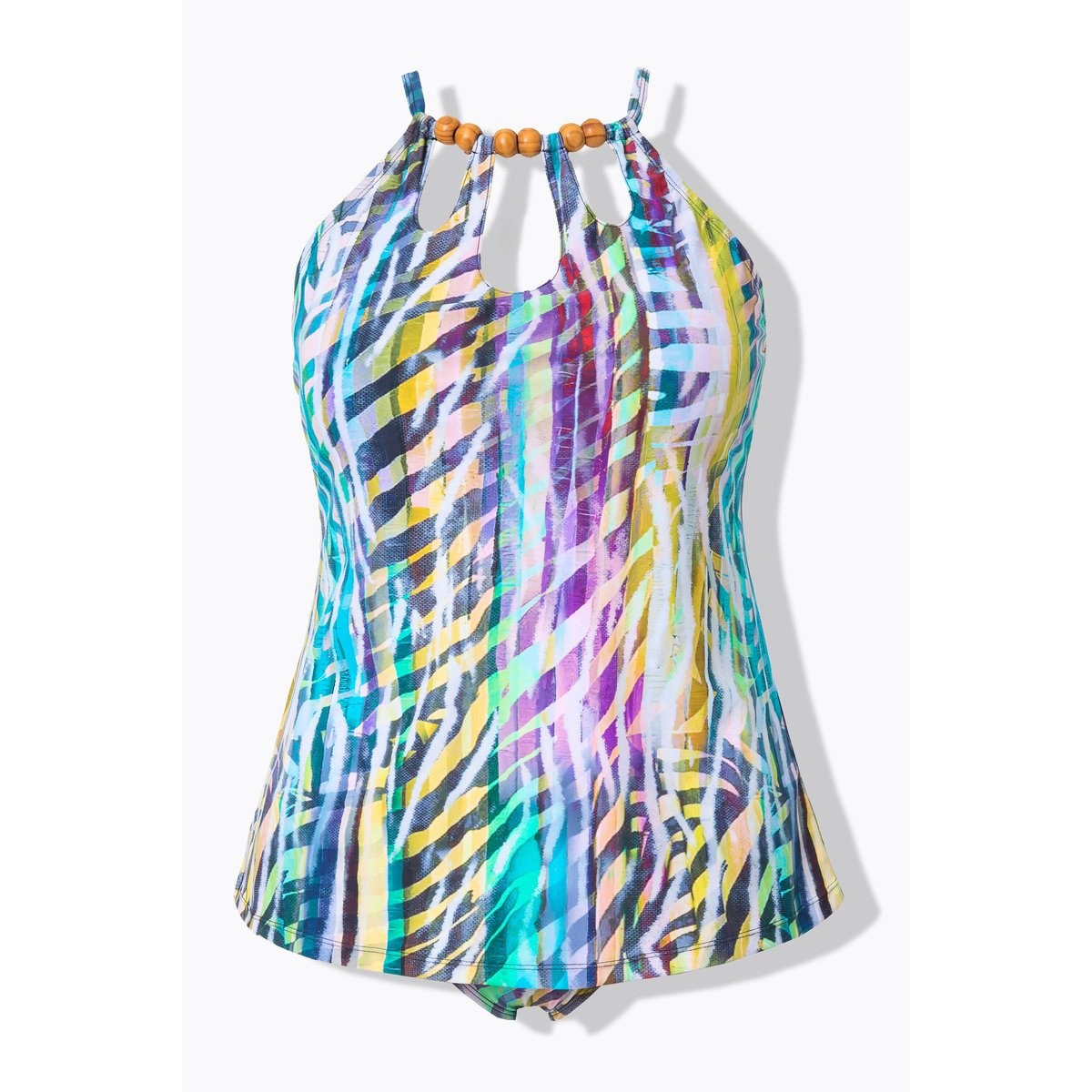 Tankini à bonnets souples. Rayures animales pin clair, ULLA POPKEN
