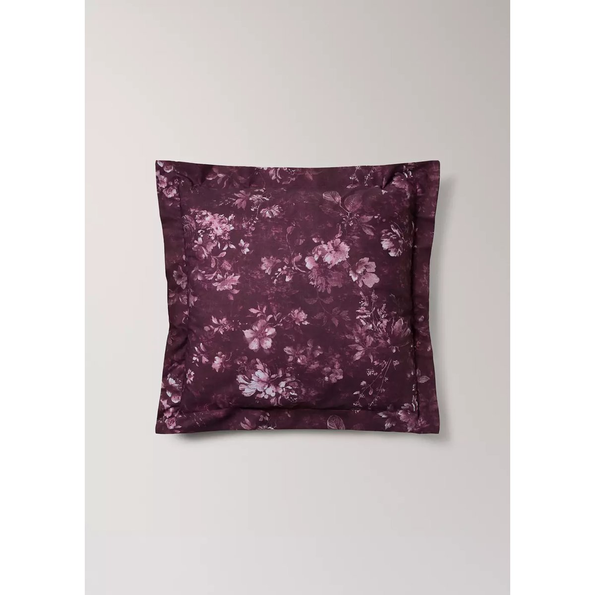 Taie d’oreiller 100 % coton à carreaux 60x60 cm lie de vin, MANGO HOME