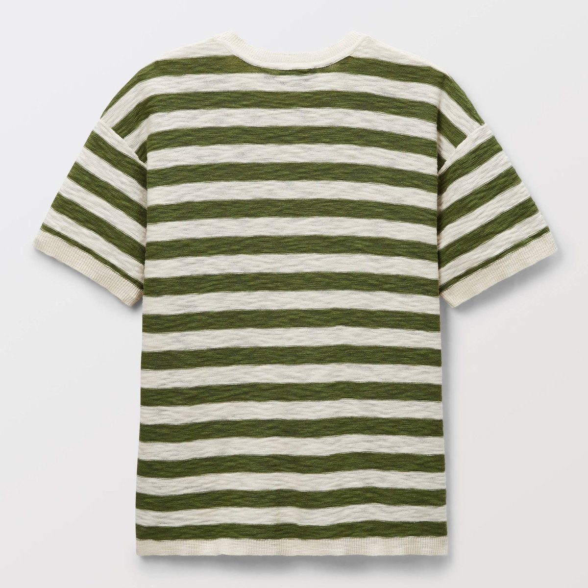 Tshirt rayé manches courtes rayé en maille en coton naturel, MONOPRIX