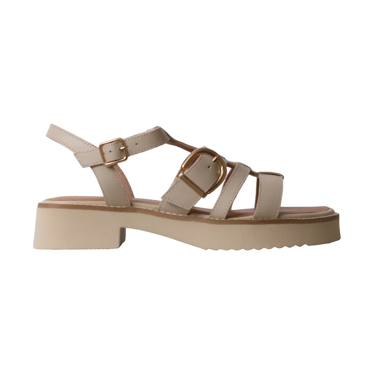 Sandales Cuir Claudia crème, EMILIE KARSTON