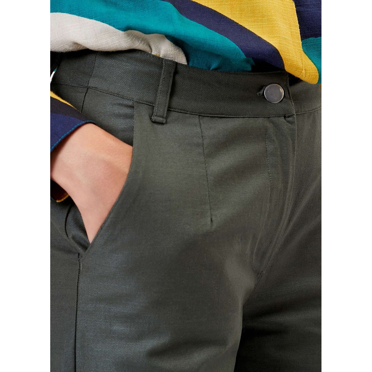 Pantalon large toile de coton bio ERNST vert forêt, LA FIANCÉE