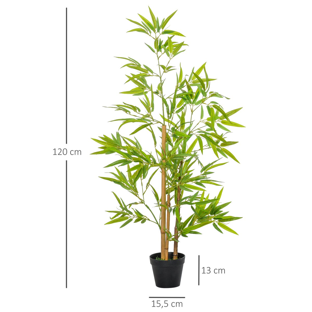 Bambou artificiel PE Vert vert, OUTSUNNY