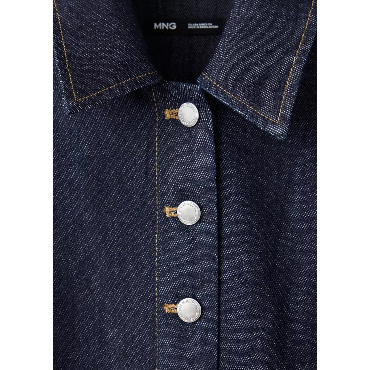 Combinaison en jean manches courtes bleu, MANGO
