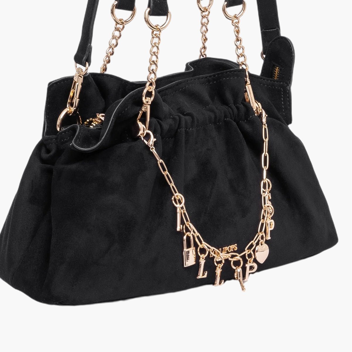 Sac porté épaule M Teana noir,doré, LOLLIPOPS