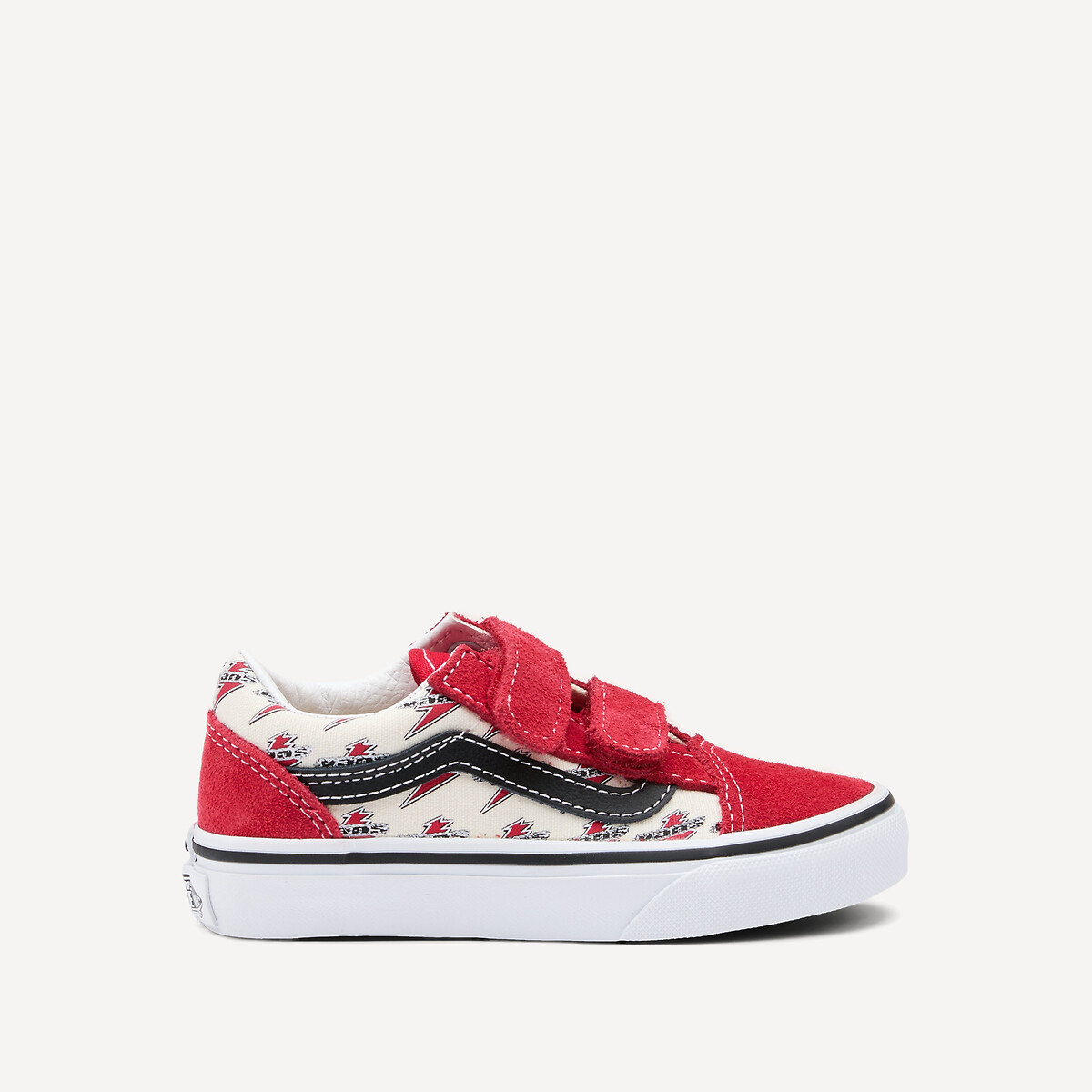 Baskets basses à scratch, TD OLD SKOOL V rouge/noir/blanc, VANS