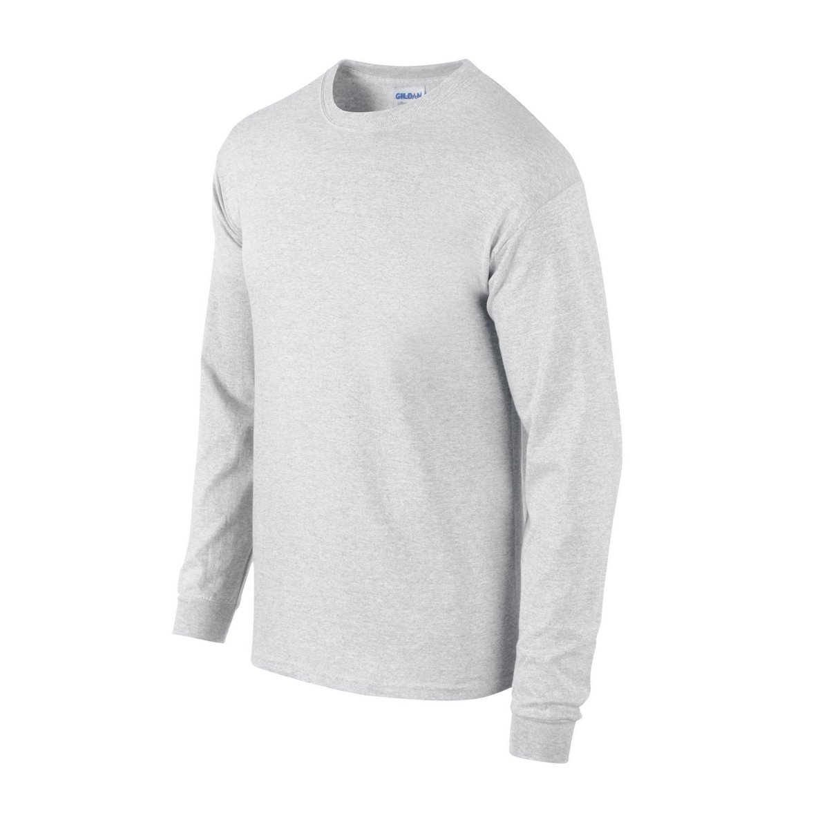 T-shirt uni manches longues ULTRA COTTON gris cendre, GILDAN