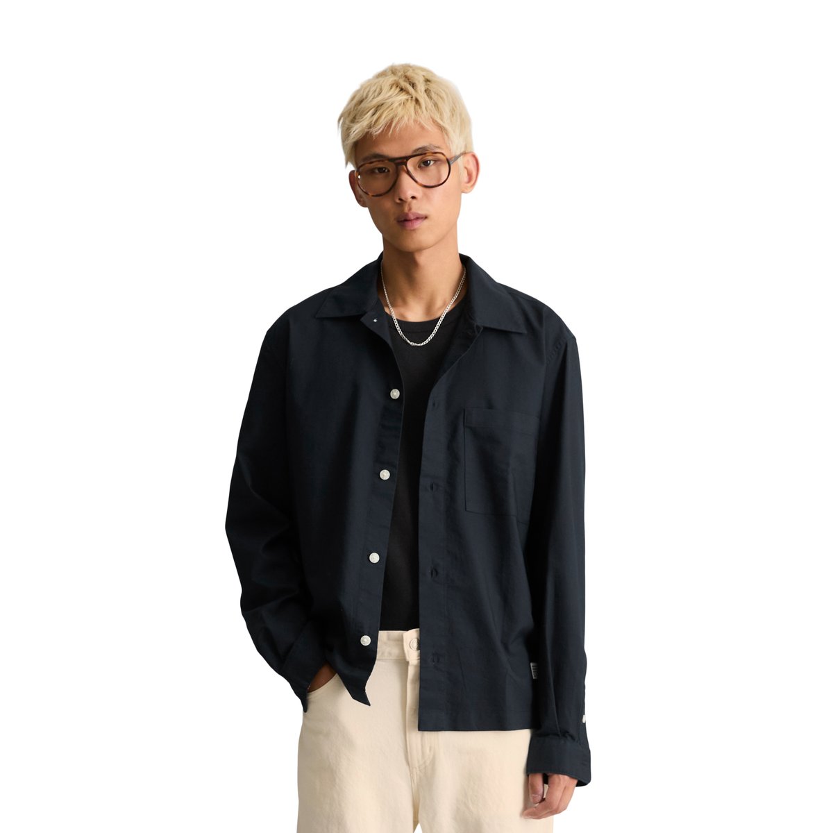 Chemise Oxford ample en coton bio bleu, MARC O’POLO DENIM