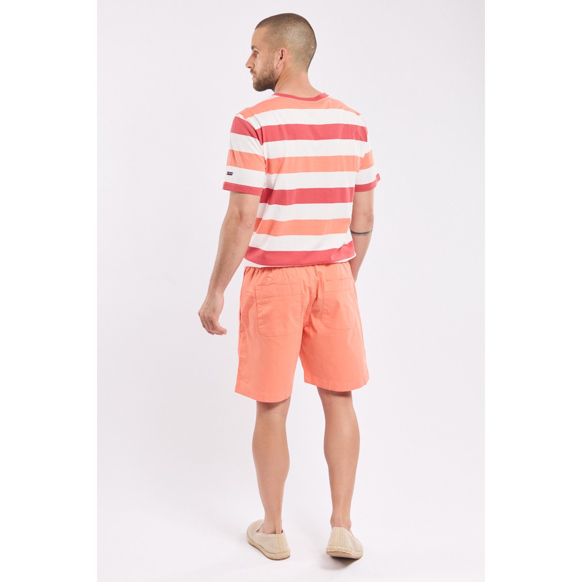 Short taille élastique en coton coral e24, ARMOR-LUX
