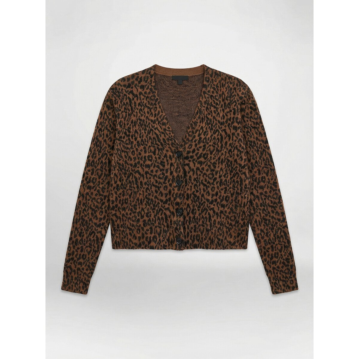 Strickjacke MOIRA mit V-Ausschnitt und Leopardenmuster leopardenmuster, LEON & HARPER