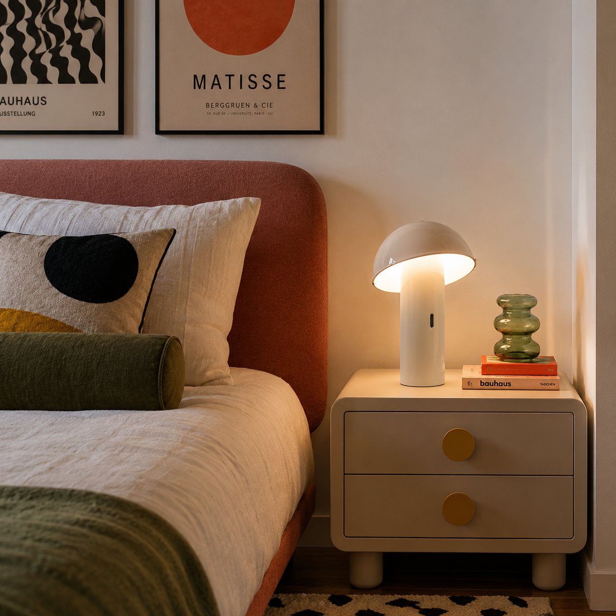 Lampe de table sans fil LED TOD blanc, LUMISKY