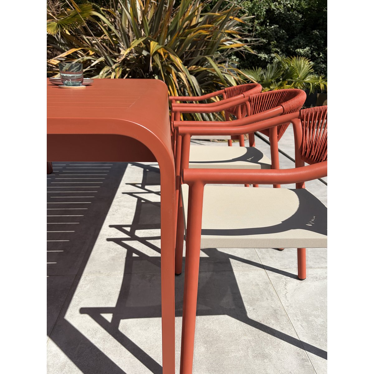 Ensemble repas de jardin en aluminium 6 places HANOI terracotta, DCB GARDEN