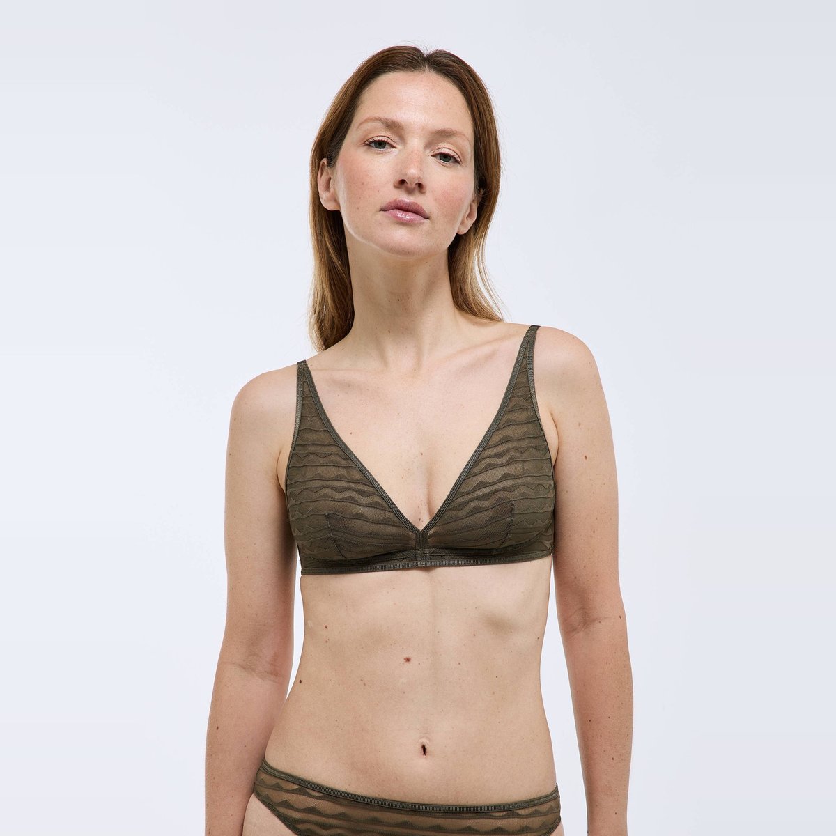 Soutien-gorge triangle foulard FATOU en dentelle militaire, MONOPRIX