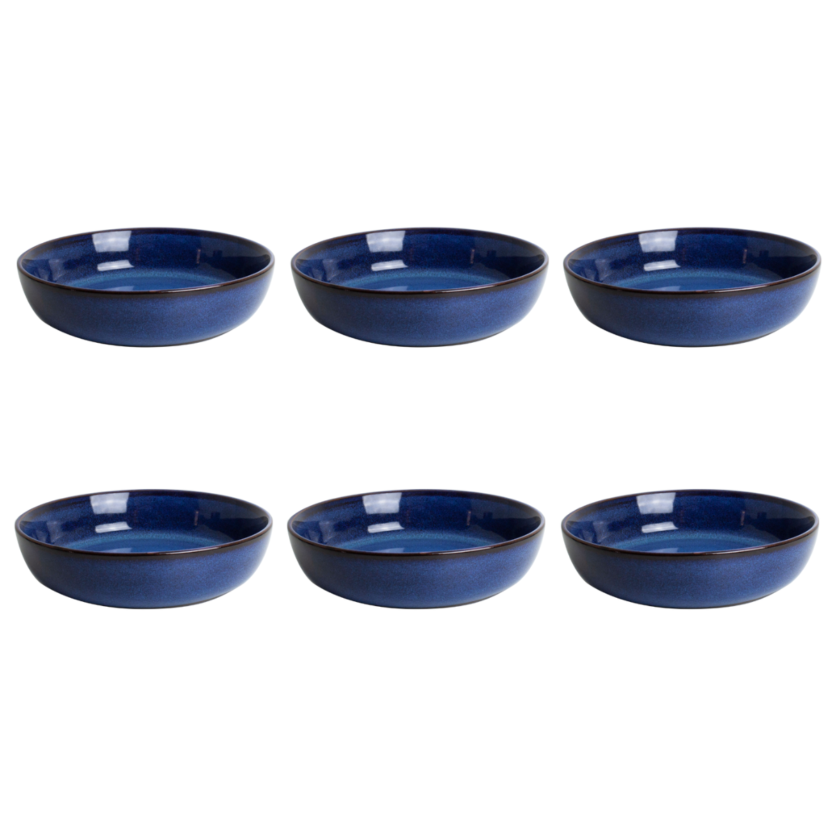 Service d'assiettes plates et creuses 18 pièces, BLUE MOON bleu, ARTIME