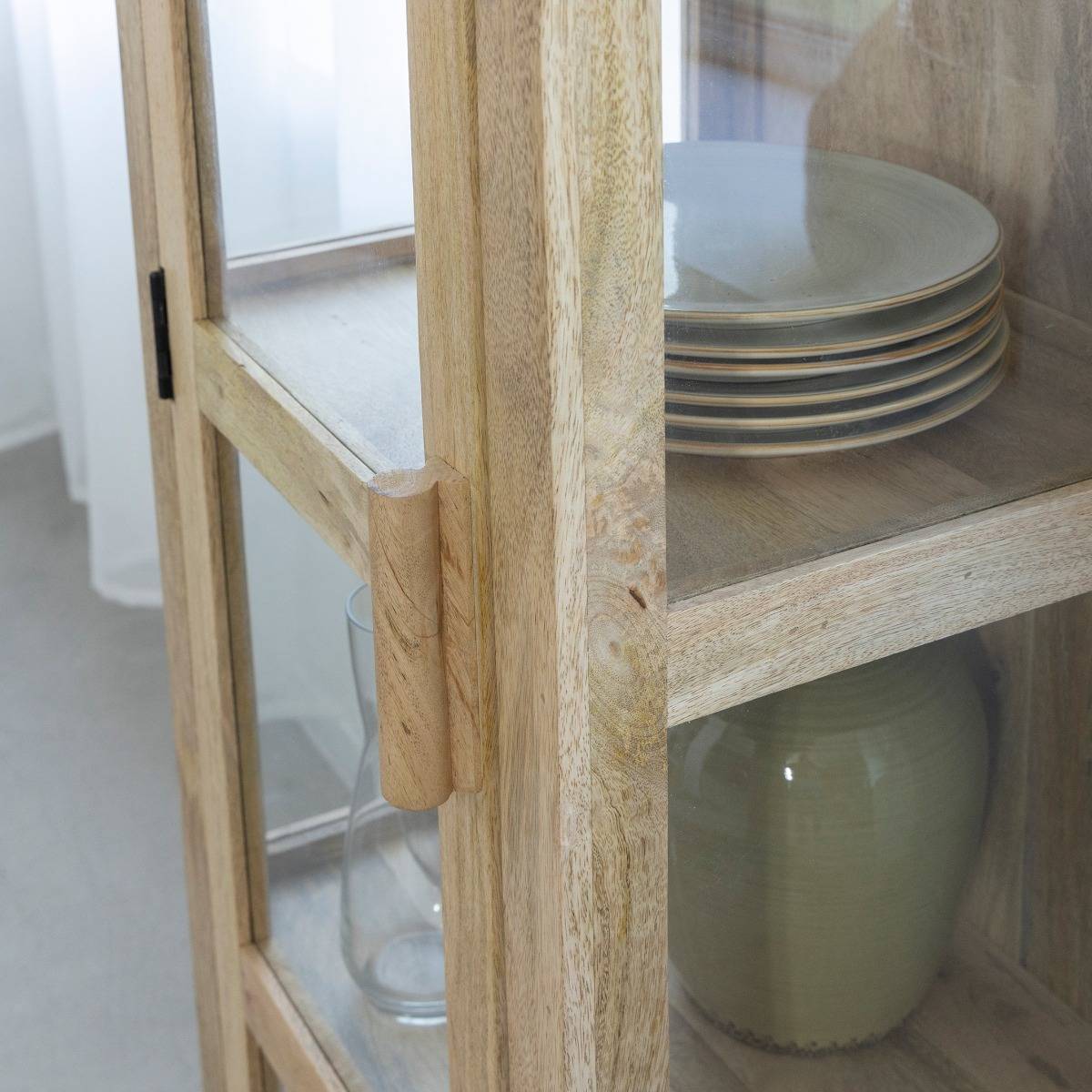 Vitrine en bois de manguier JULIET bois clair, MADE IN MEUBLES