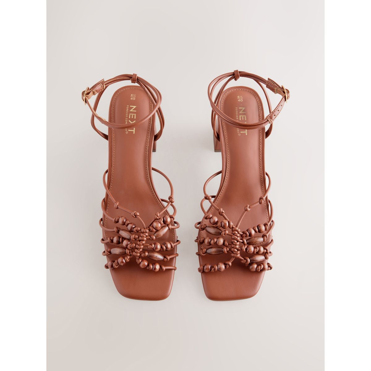 Sandales à talons et perles forever comfort® marron fauve, NEXT