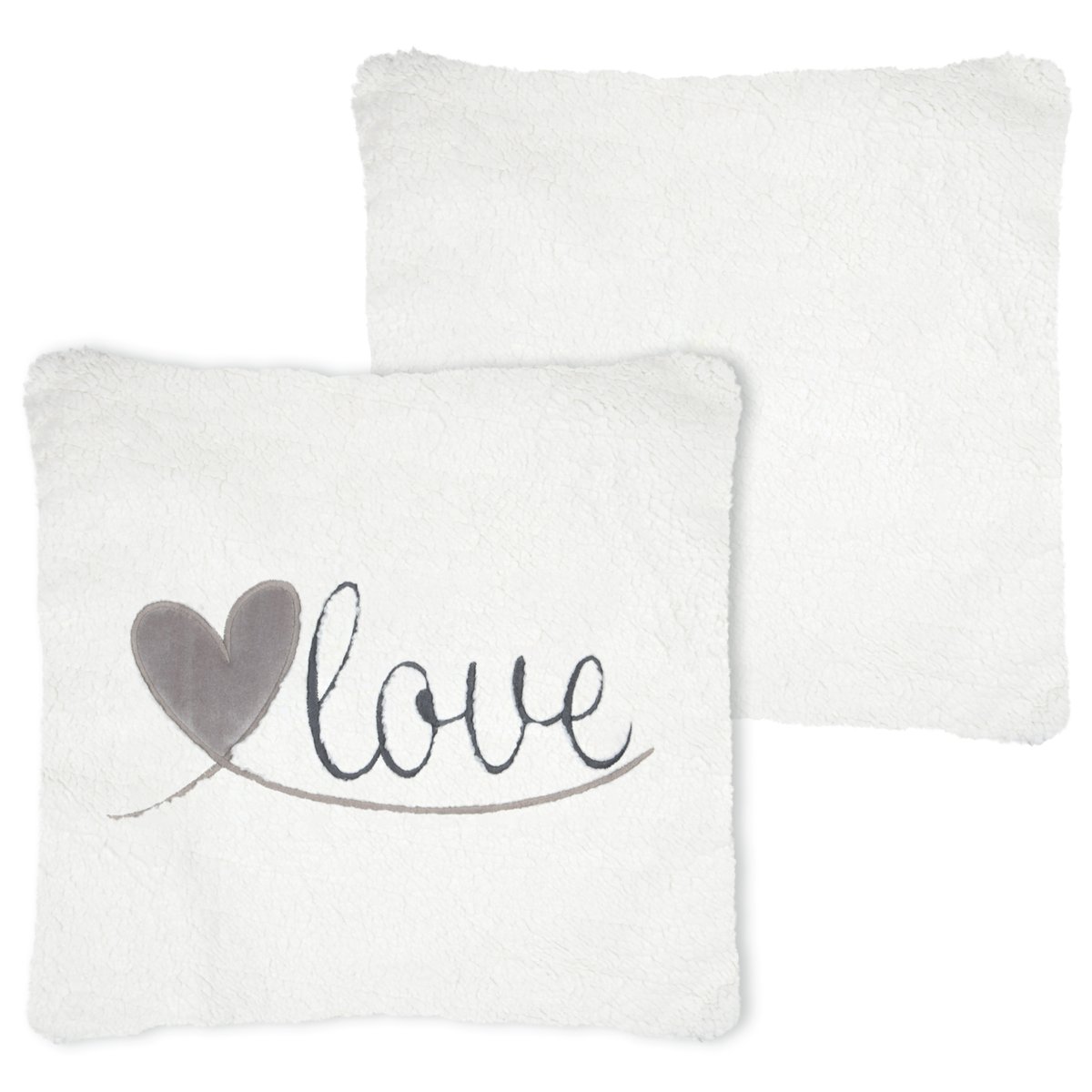 Coussin décoratif love gris, LOVELY CASA