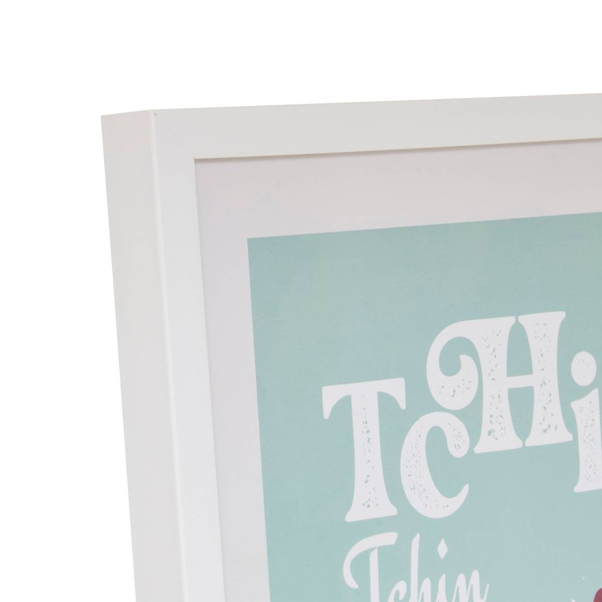 Affiche encadrée design pop CHERI bleu clair, ATMOSPHERA