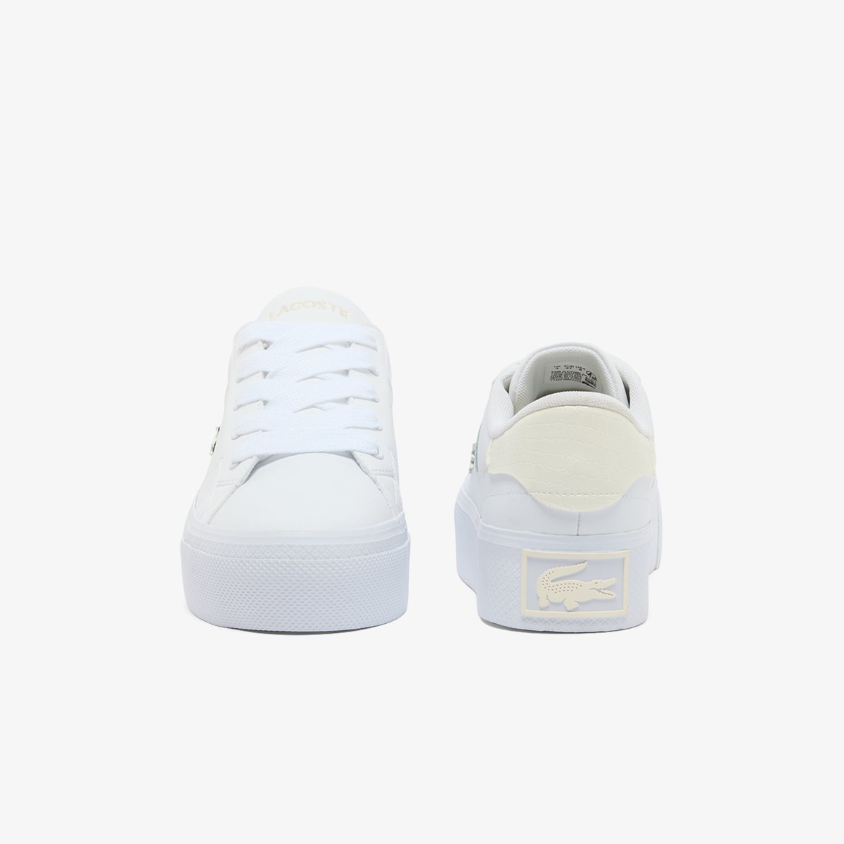 Sneakers Ziane Platform femme en cuir blanc-65t, LACOSTE