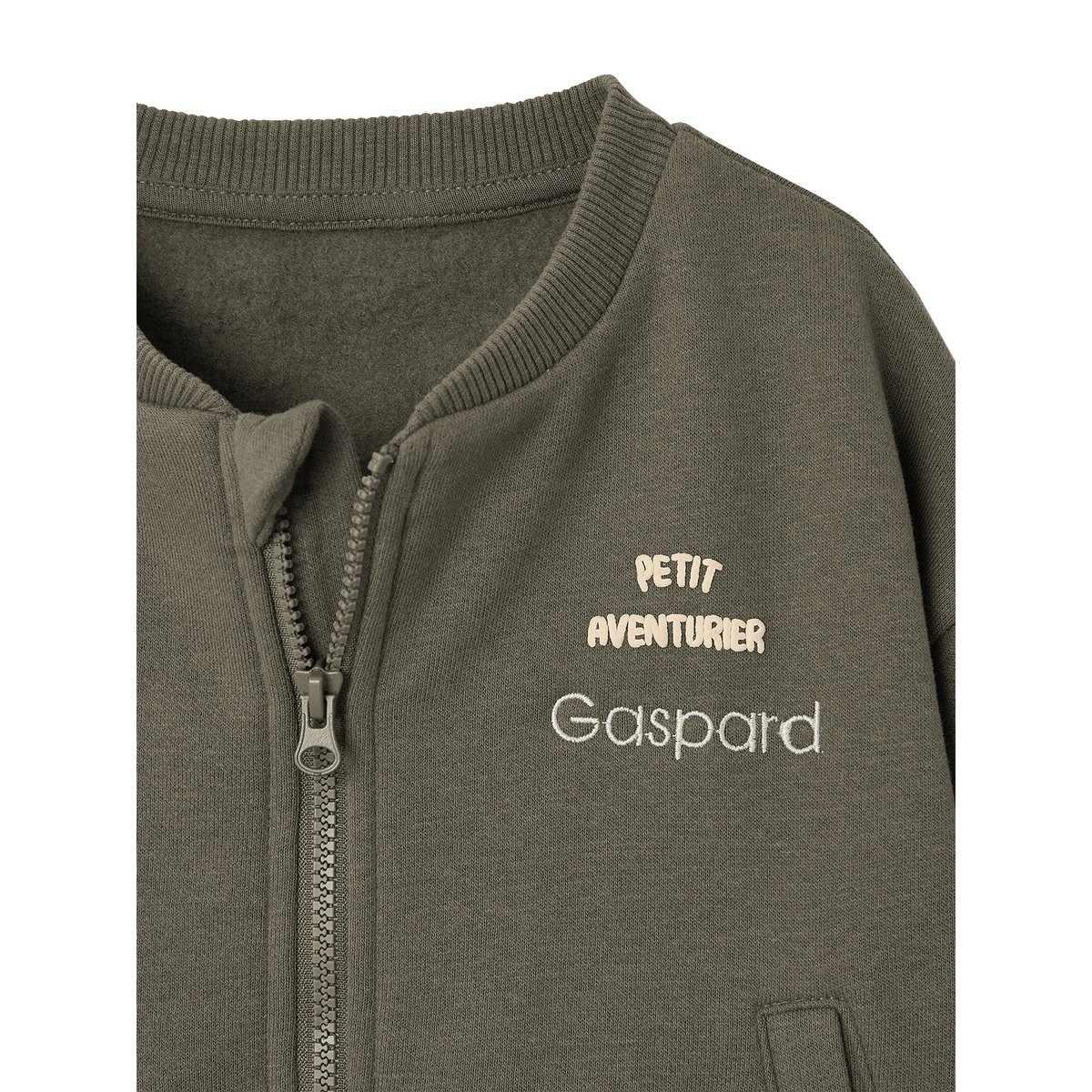 Gilet zippé kaki, VERTBAUDET