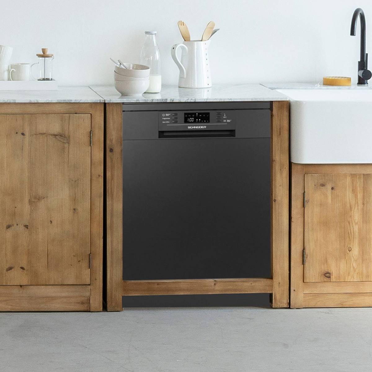 Meuble bas de cuisine en bois recyclé EPURE bois clair, MADE IN MEUBLES