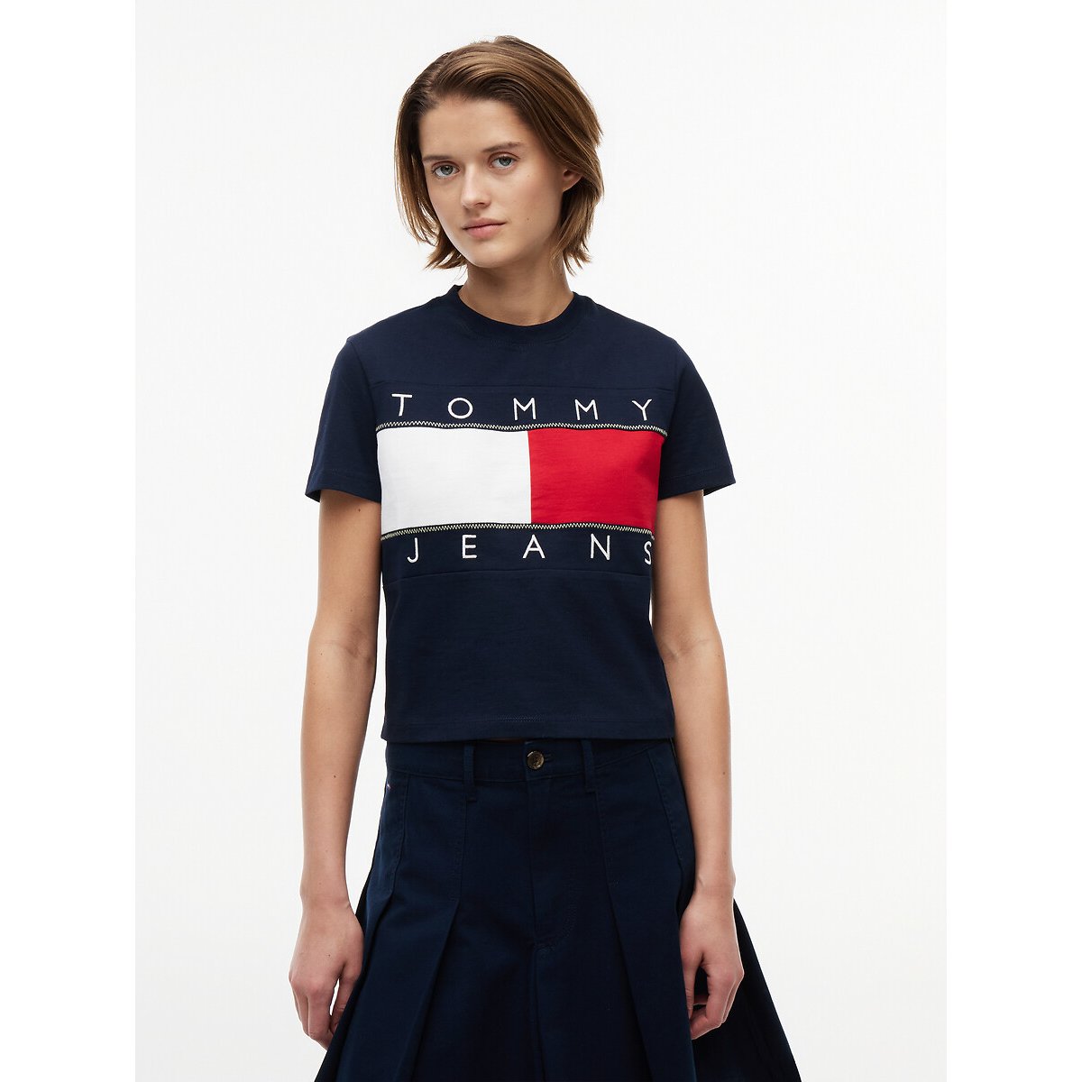 Logo Short Sleeve T-Shirt navy, TOMMY JEANS