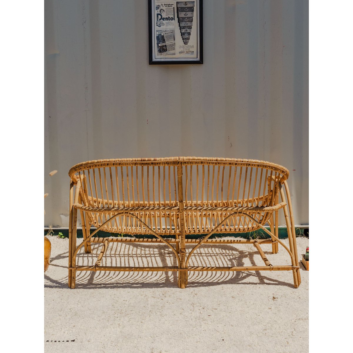 Banquette en osier Martine N°53 - Bon état bois clair, DEBONGOUT