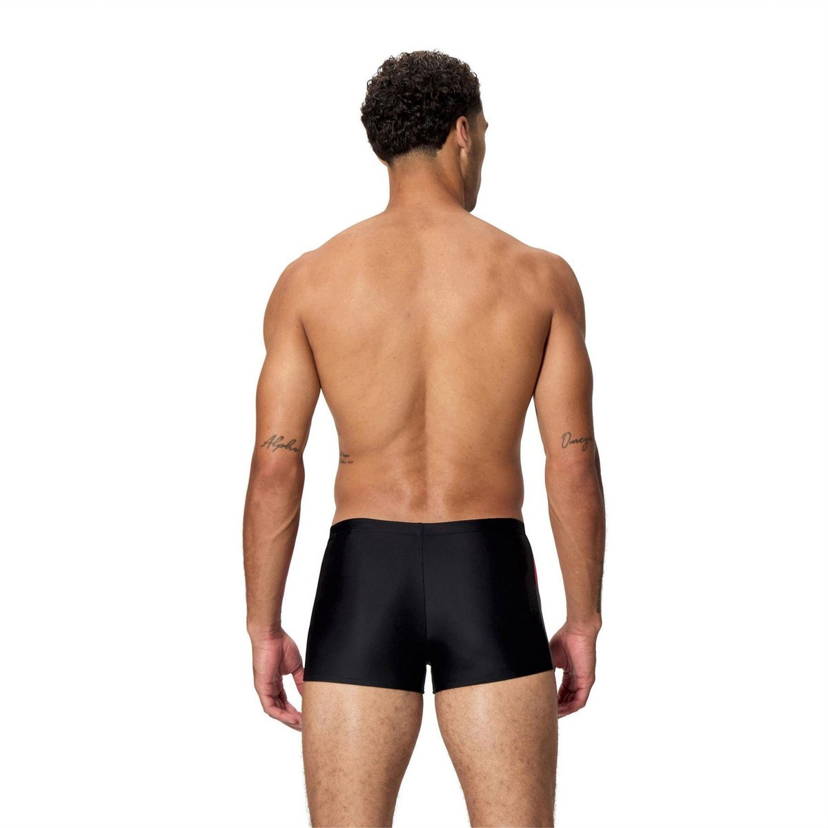 Short de bain cintré motif/style abstrait DIVE AQUASHORT noir / rouge, SPEEDO