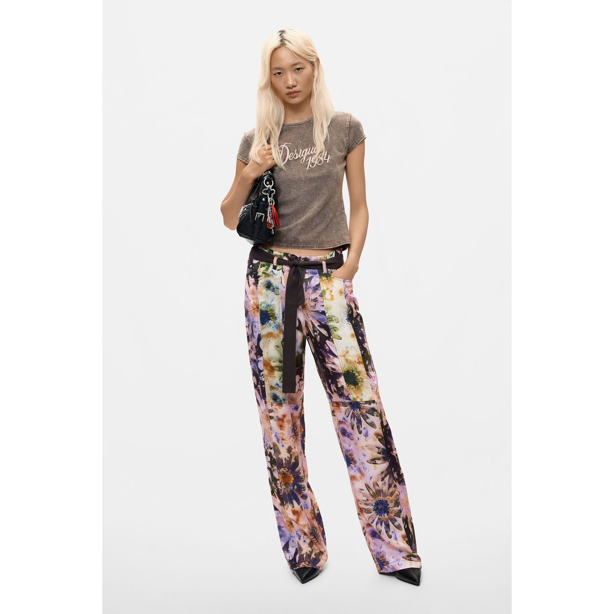 Pantalon long imprimé multicolore, DESIGUAL