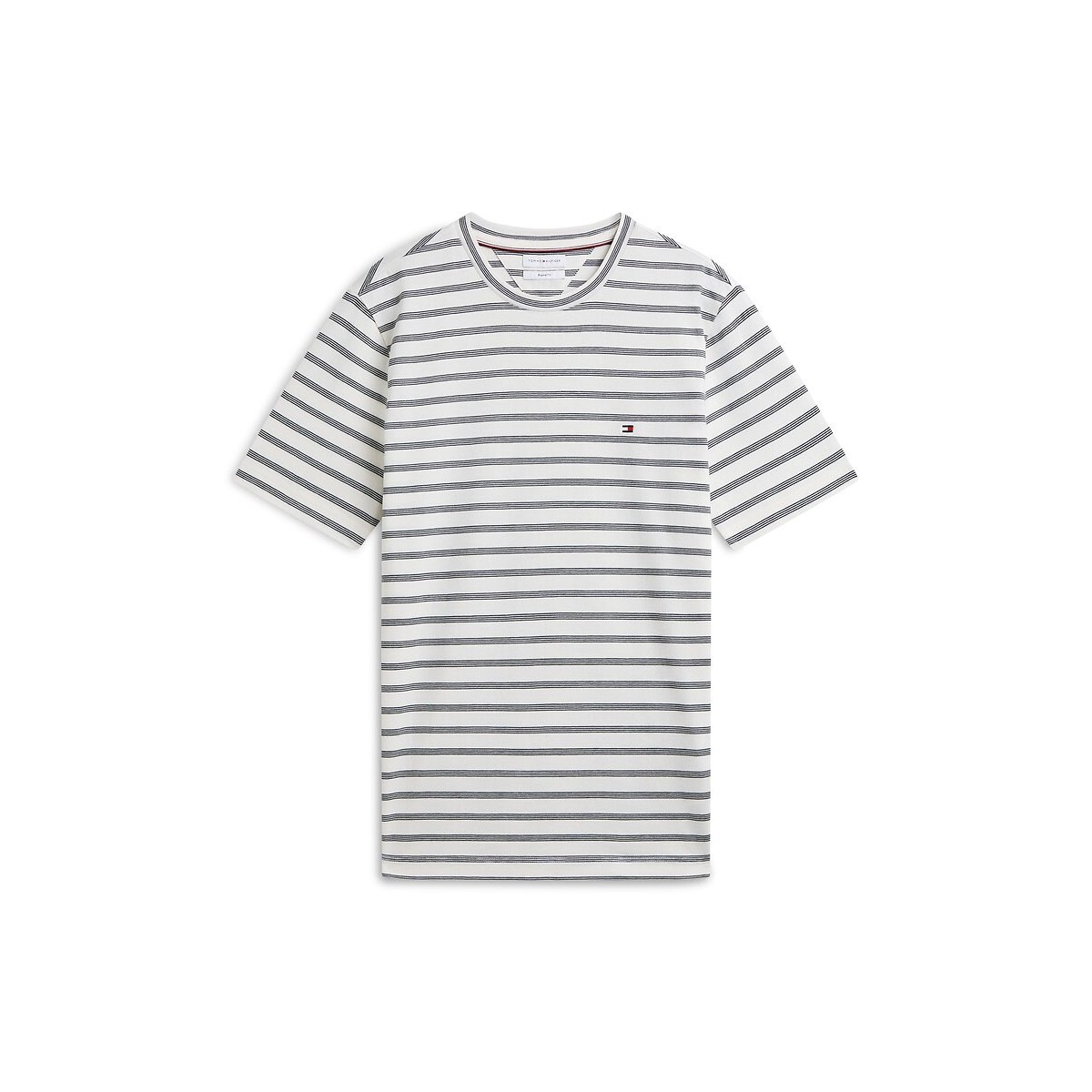 T-shirt manches courtes, coupe regular bleu marine/écru, TOMMY HILFIGER