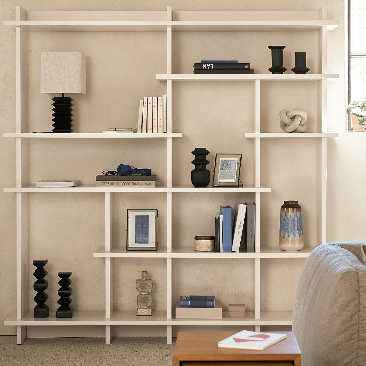 Set van 3 design vazen in structuurijzer Anaïa zwart, LA REDOUTE INTERIEURS