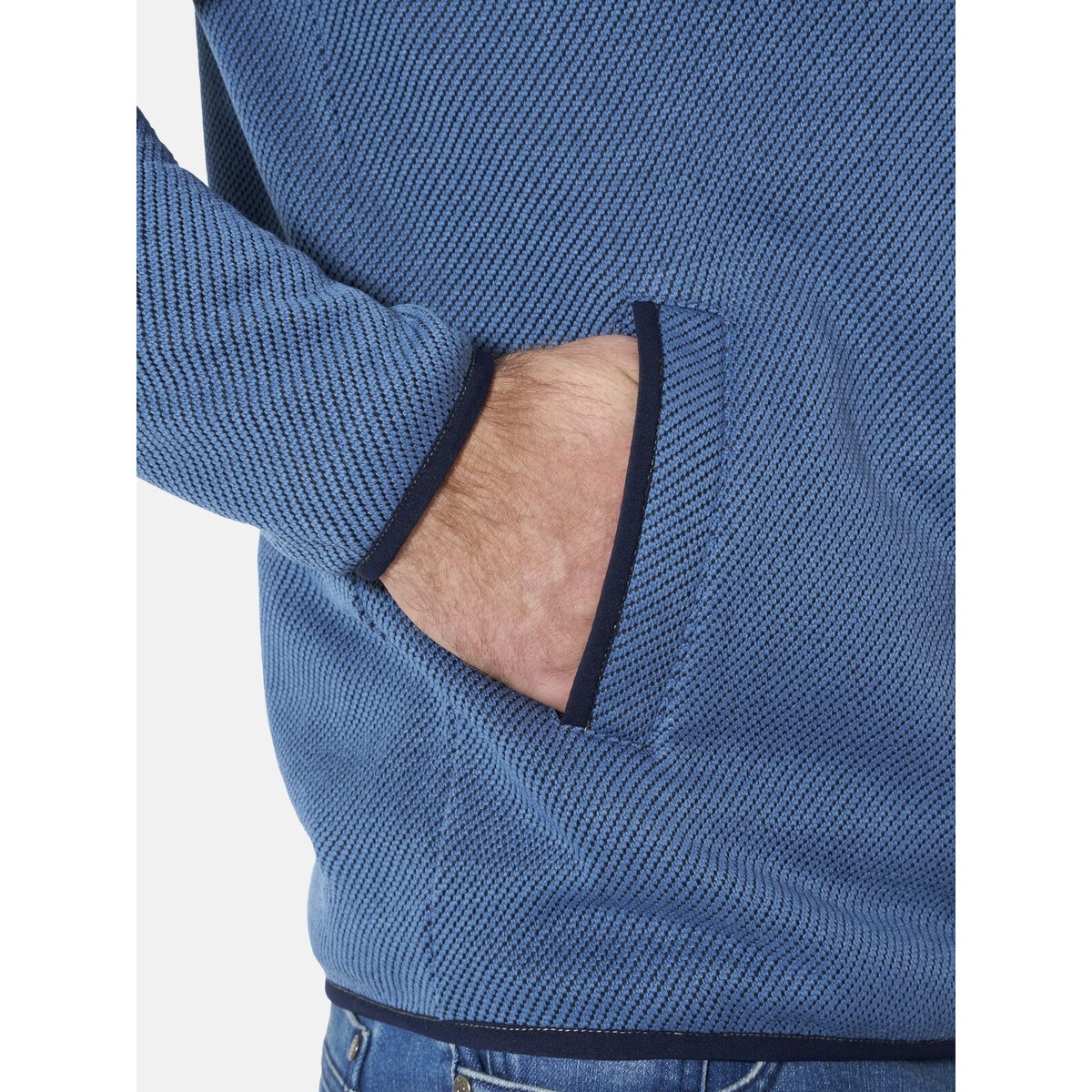 Veste en maille polaire AHARE bleu, JAN VANDERSTORM
