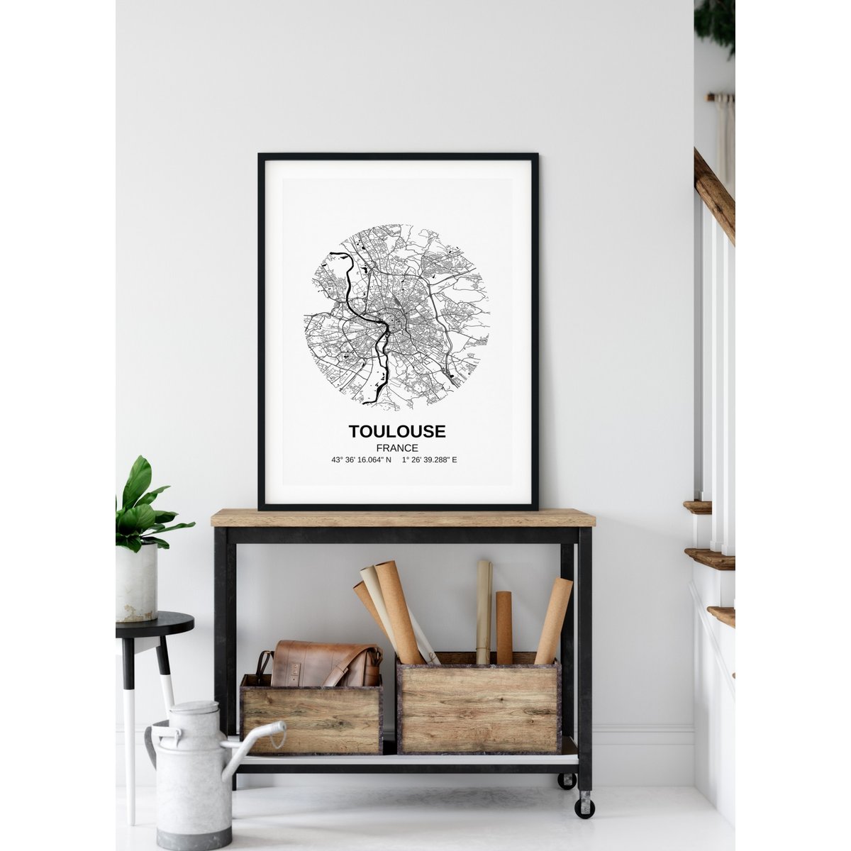 Poster Carte Toulouse blanc, L'AFFICHERIE