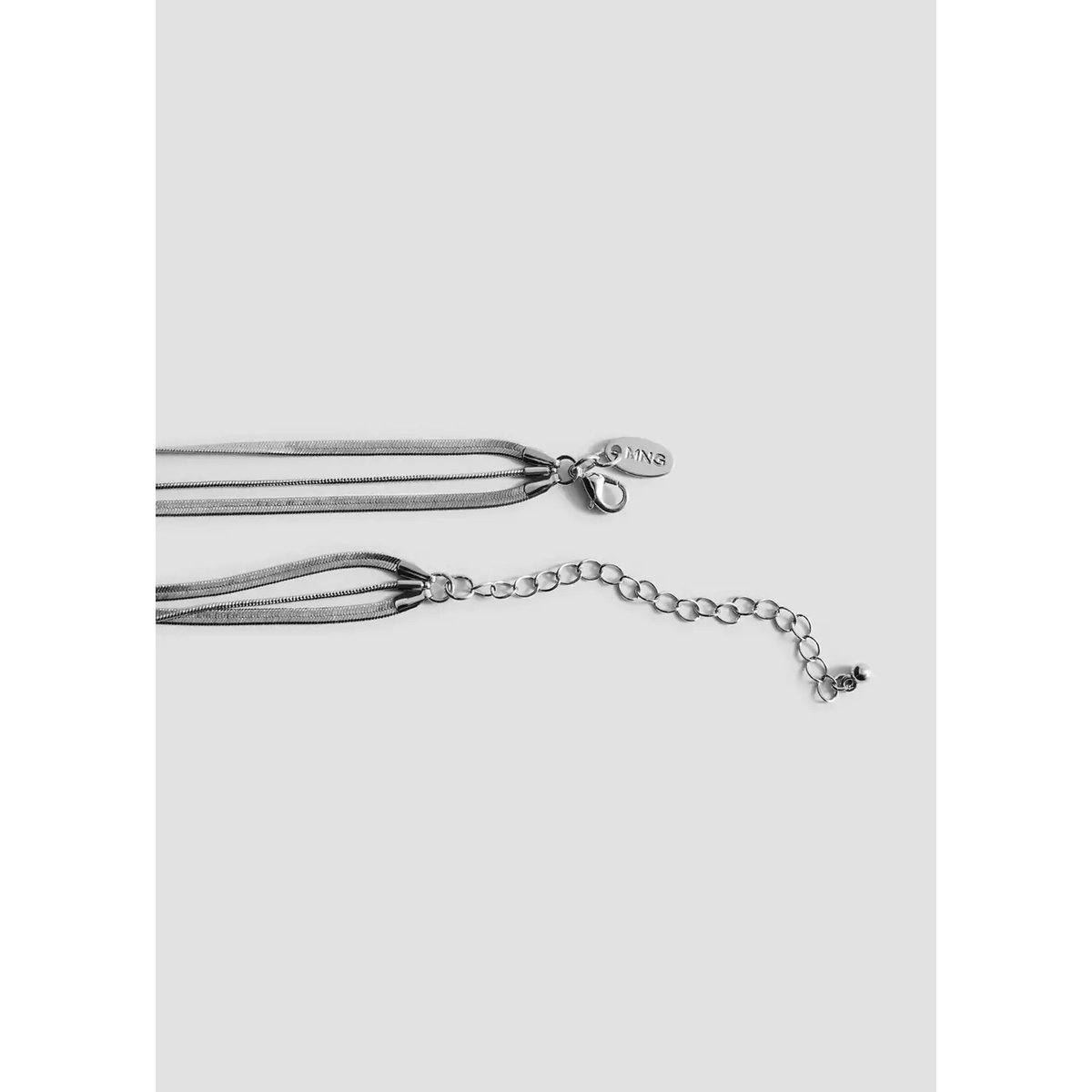 Collier cascade bi-matière argent, MANGO